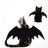 Black cat wearing black felt Halloween bat wings