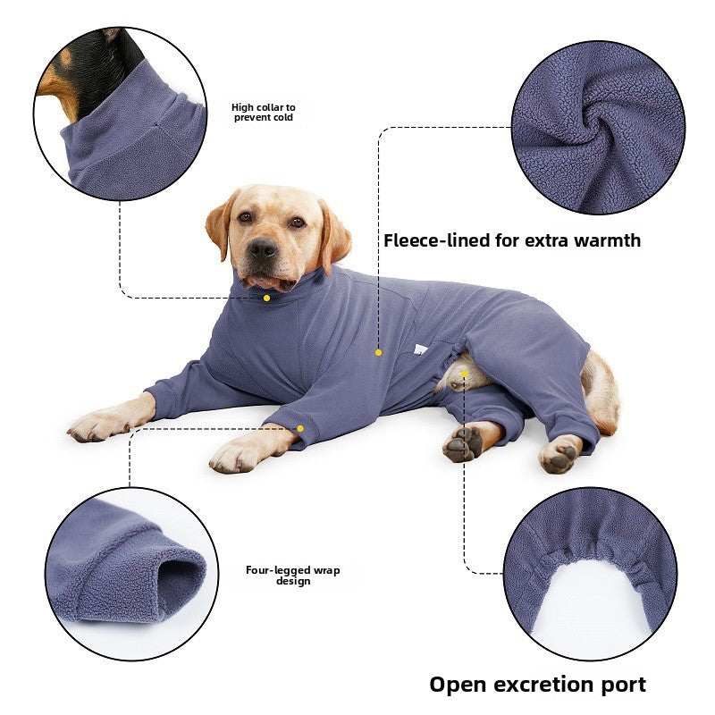 Fleece lined four leg dog hoodie, available in 2 colours, image 3