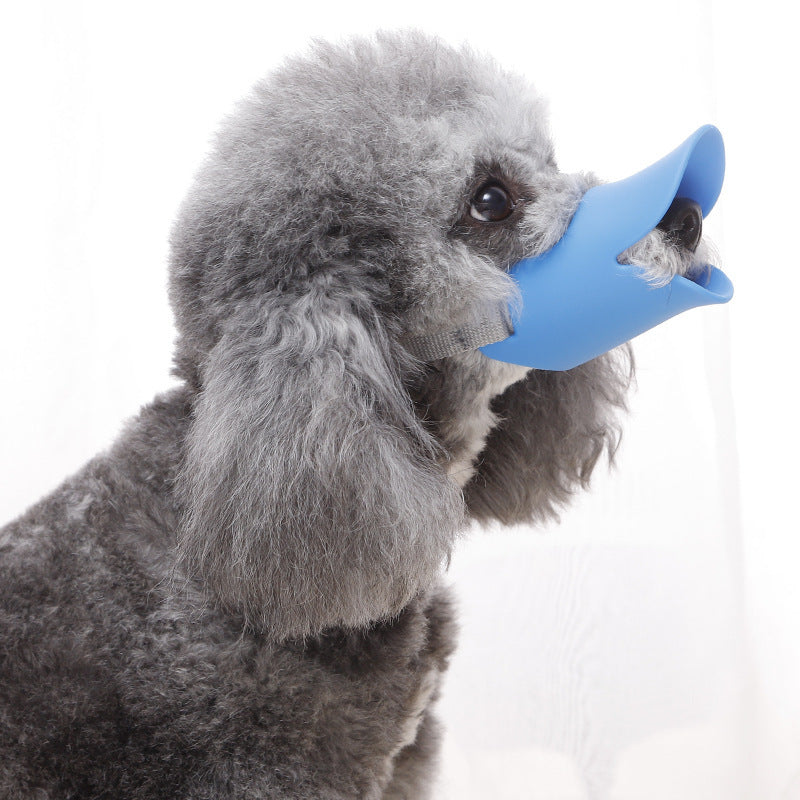 Adjustable duckbill dog muzzle in breathable plastic for small dogs, view 4