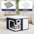 Grey foldable cat cave bed with side entrance, view 4