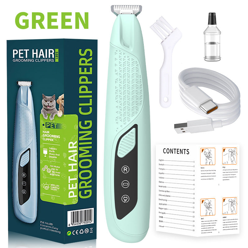 Quiet Cordless Paw Trimmer with LED Light for Dogs and Cats