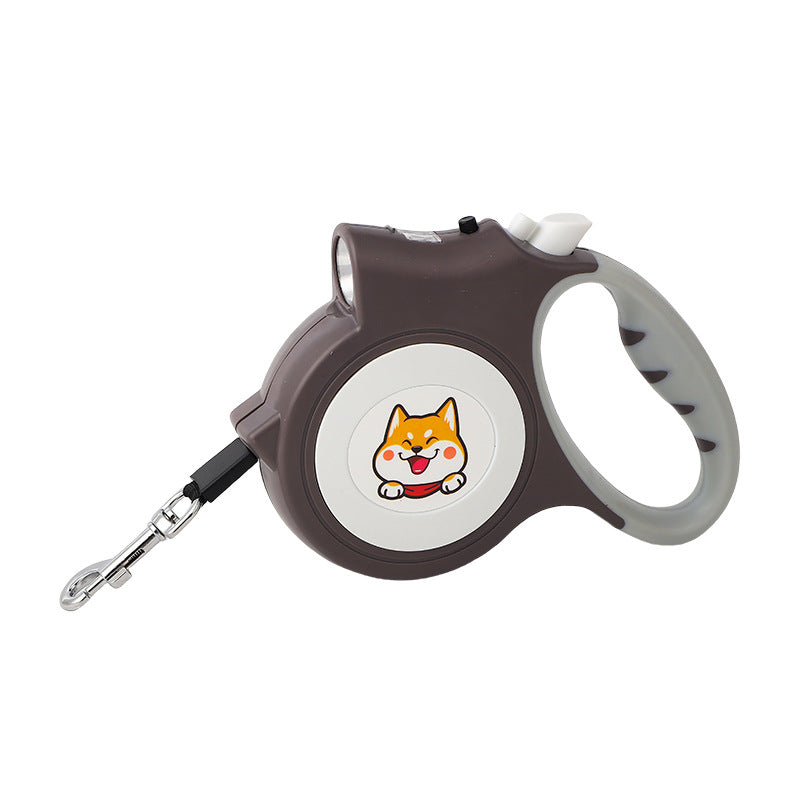5m retractable dog lead with LED light in 9 colour options