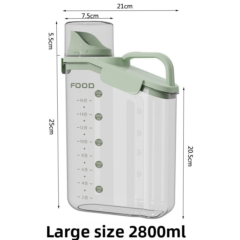 Airtight pet food storage container in light green, view 13