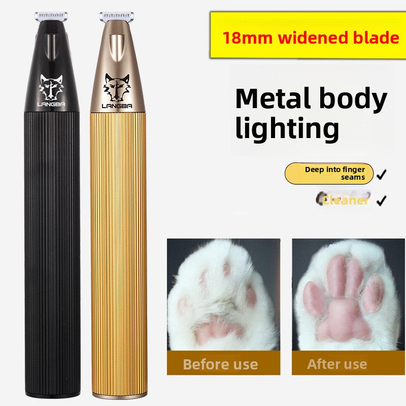 Wide Tooth USB Pet Trimmer for Face, Ears and Paws, Quiet Motor