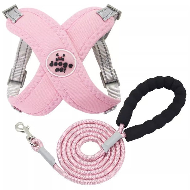 Reflective vest harness with lead option, available from Pet Royale UK