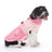 Waterproof padded British style dog winter coat in Red and Blue, close-up detail