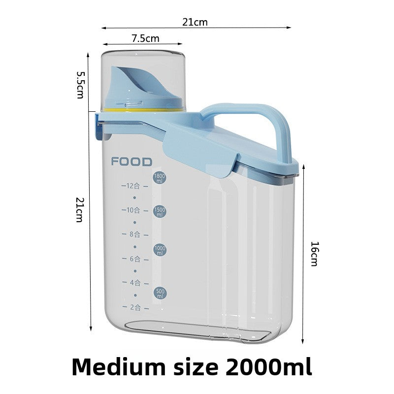 Airtight pet food storage container in light green, view 11