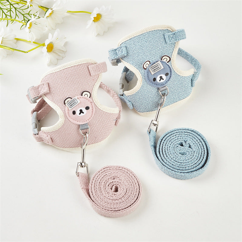 Cloth vest harness with lead for small pets, available from Pet Royale UK