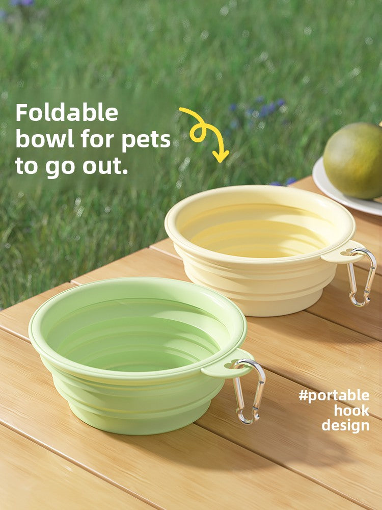 Foldable Food-Grade Silicone Pet Bowl for Travel in 350ml and 650ml Sizes for Pets