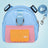 Cartoon dog backpack harness with lead in orange, view 10