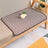 Machine washable ice silk pet cooling mat with blue trim