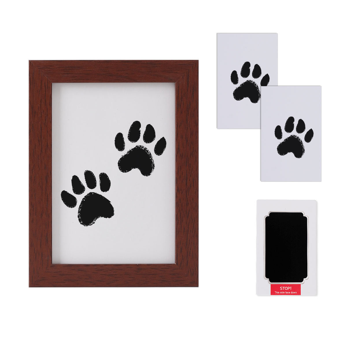 5 Inch Paw Print Frame Kit with Non-Toxic Ink Pad for Dogs and Cats