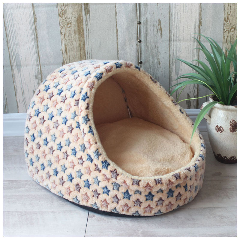 Enclosed Pet Kennel House with Soft Cushion for Dogs and Cats