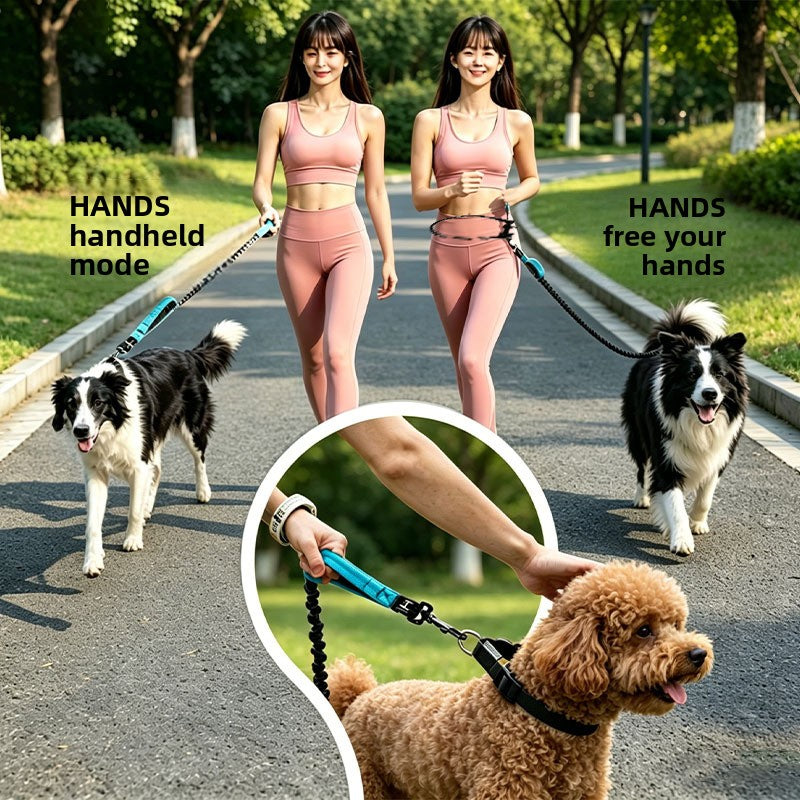 Hands-free dog running lead with waist belt, available from Pet Royale UK
