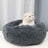 Round velvet cat bed mat for winter in Dark Grey, size 40cm