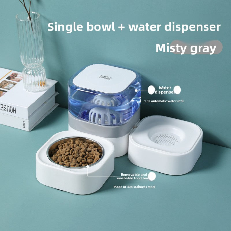 Elevated Double or Triple Pet Food and Water Bowl with Anti-Spill Base for Cats and Dogs