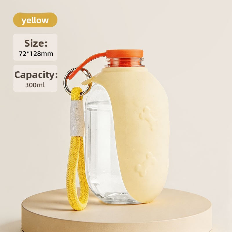 Collapsible 300ml Silicone Pet Water Bottle Capsule with Leak-Proof Seal for Travel