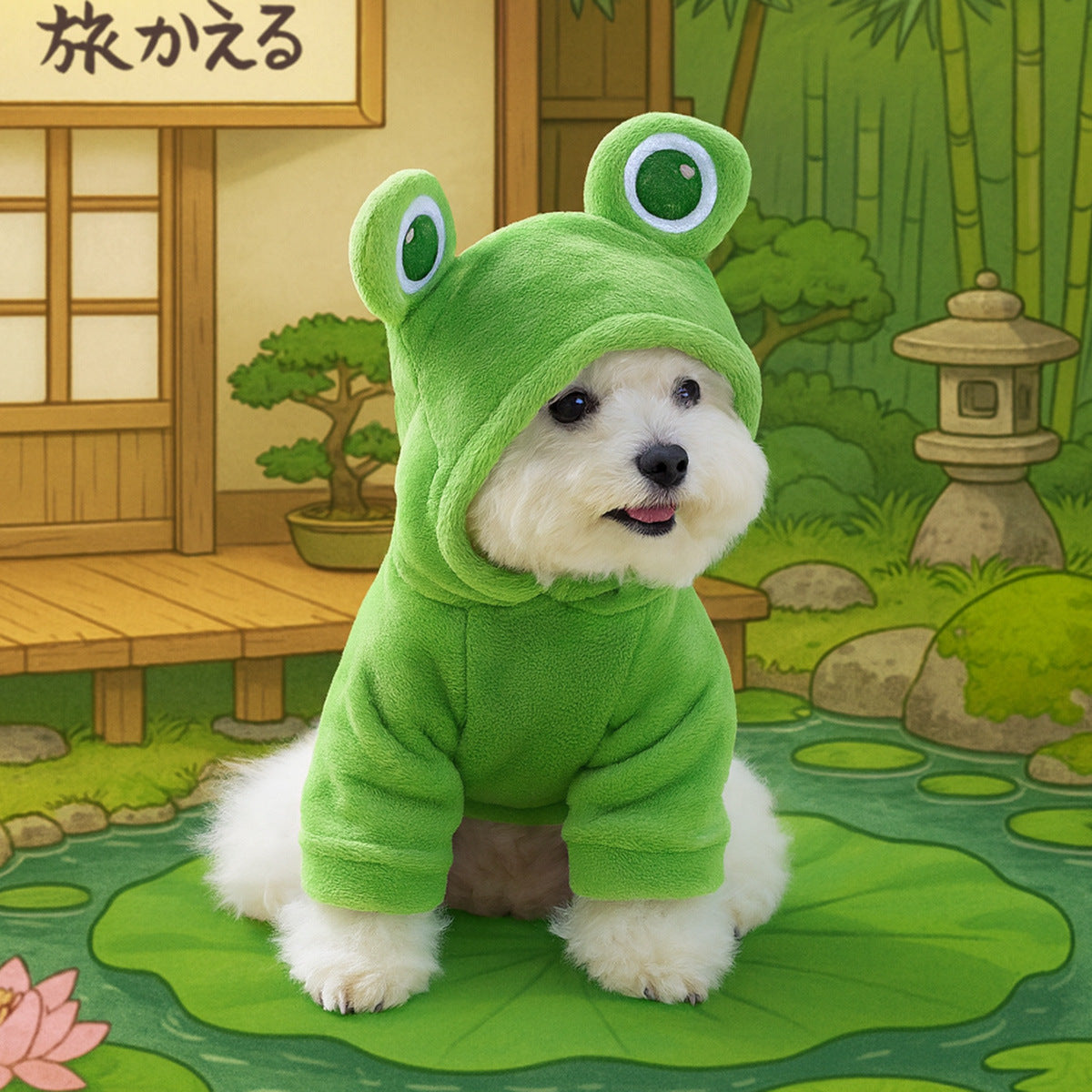 Fleece lined animal costume hoodie for dogs and cats in Lion, material detail