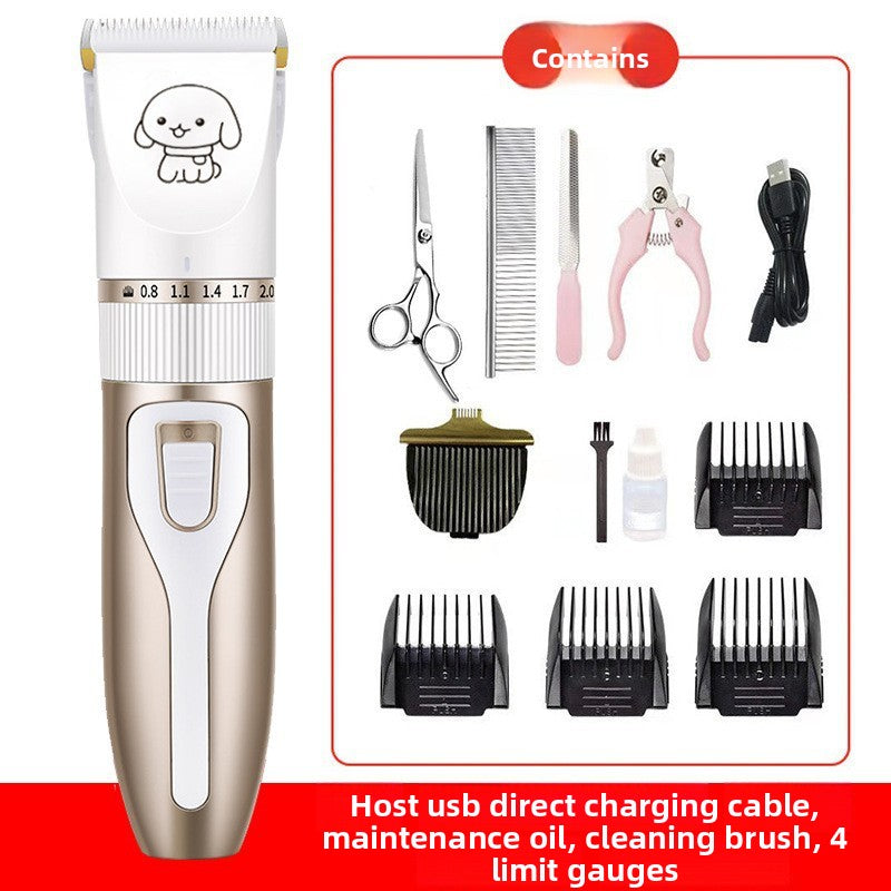 Cordless Dog Hair Clippers with Guide Combs, Low Noise Trimmer Kit