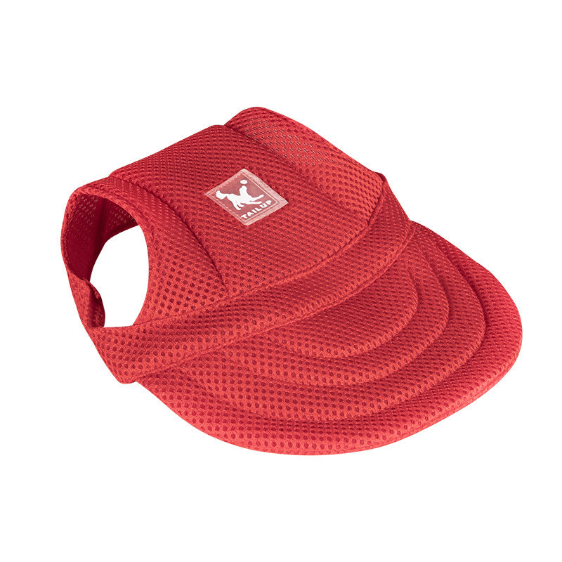Canvas dog baseball cap for sun protection in Mesh Black, front view