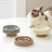 Round Ceramic Slow Feeder Bowl 15.5cm with Raised Pattern and Optional Wooden Base