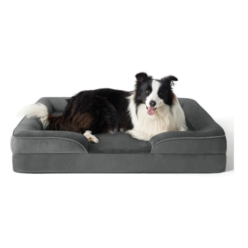 Cat resting on a coffee coloured sponge pet bed