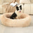Raised edge cotton dog bed with curved sides and soft cushion, photo 31