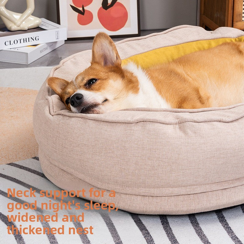 Removable washable donut dog bed, photo from another angle