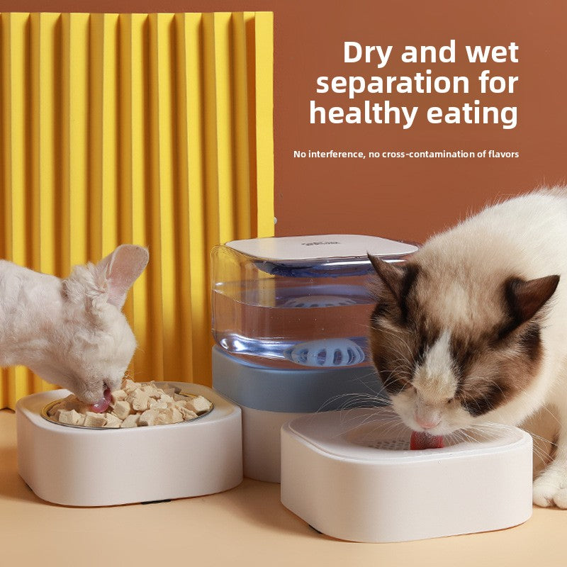Elevated Double or Triple Pet Food and Water Bowl with Anti-Spill Base for Cats and Dogs