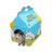 Corrugated cardboard cat nest house with checkerboard print design, view 5