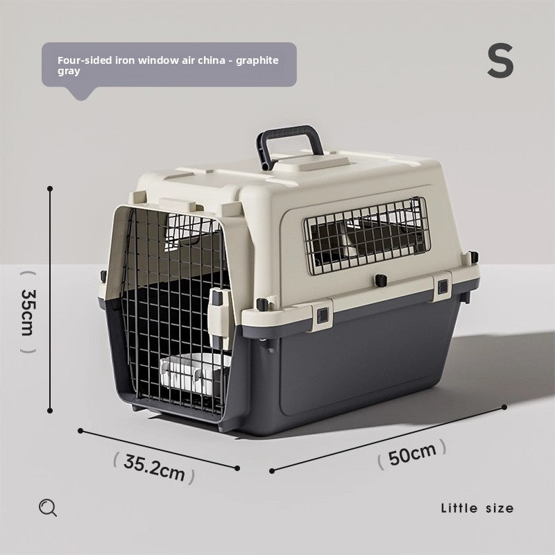 Plastic cat travel carrier with air vents and carry handle, photo 16
