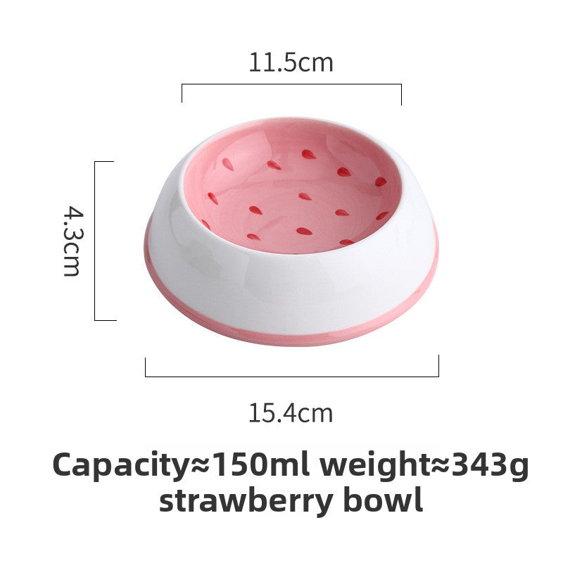 Ceramic Fruit-Shaped Pet Feeding Bowl with Anti-Spill Base in Small and Large Sizes
