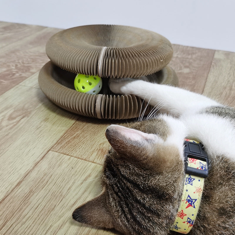 Magic Organ Cat Scratch Board with Bell, Interactive Kitten Toy