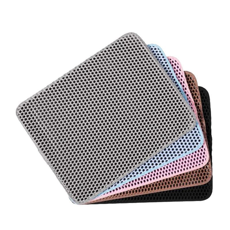 Washable Double Layer Cat Litter Mat, Anti-Splash and Anti-Tracking
