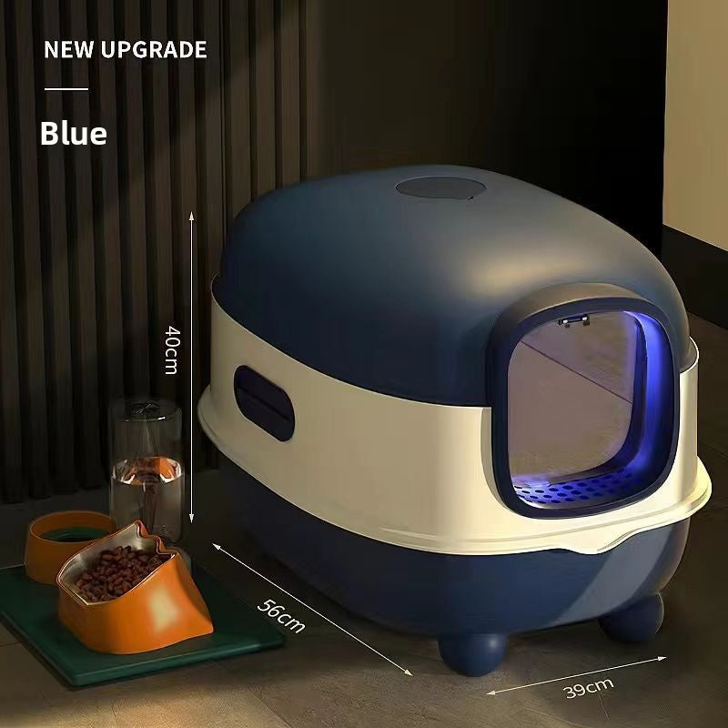 Enclosed Cat Litter Box with Scoop and UV Germicidal Lamp Option