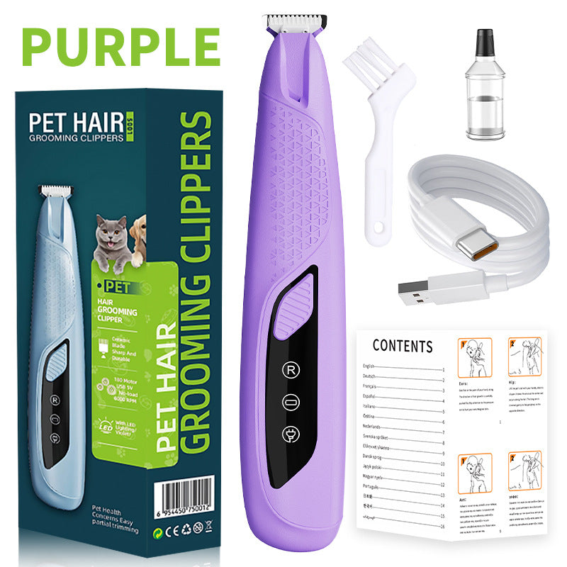 Quiet Cordless Paw Trimmer with LED Light for Dogs and Cats