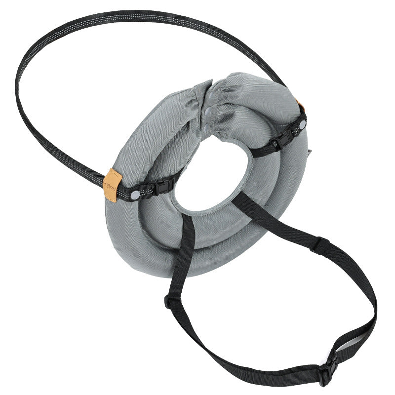Padded bumper halo ring for dogs and cats in Grey, material detail