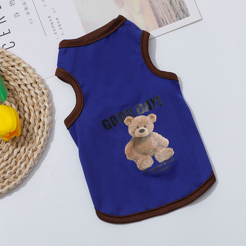 Breathable summer pet vests in plain and striped colours