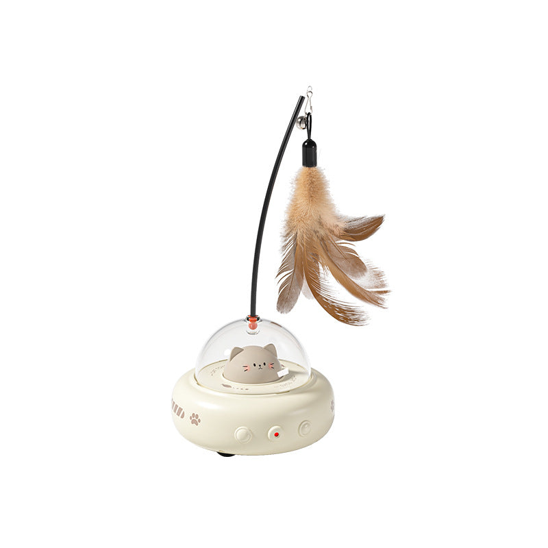 Automatic interactive cat toy with feather attachment, photo 5 of 7