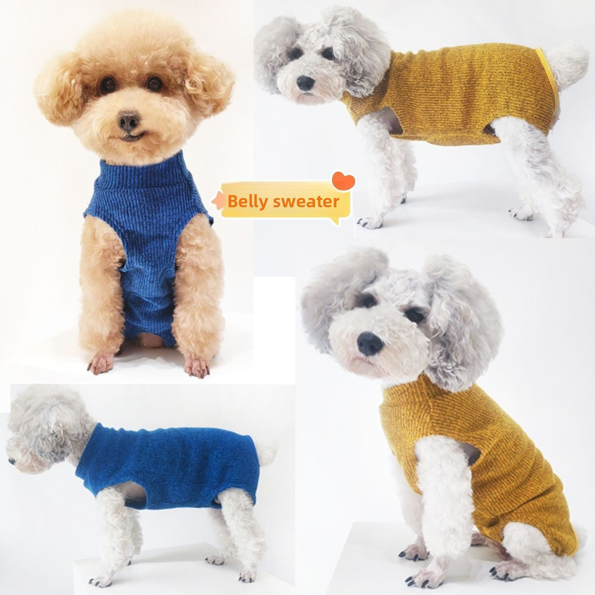 High neck knitted dog jumper, available in 4 styles, image 1