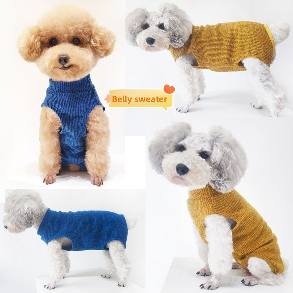High neck knitted dog jumper, available in 4 styles, image 1