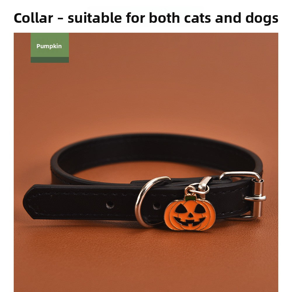 Halloween pumpkin and ghost dog collar, ideal for everyday use