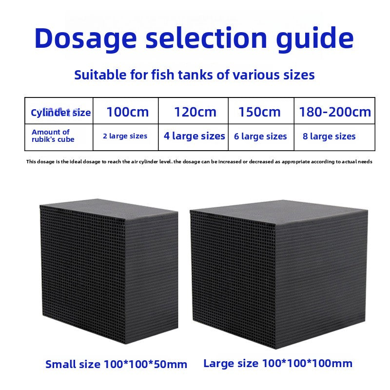 Honeycomb activated carbon filter block for aquarium water, view 4