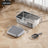 Stainless Steel Cat Litter Box, Front or Side Opening Anti-Splash