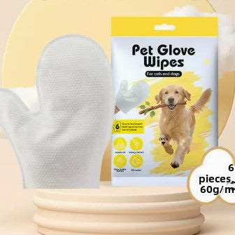Pet Grooming Wipes and Disposable Gloves Kit for Cats and Dogs