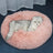 Round velvet cat bed mat for winter in Dusty Pink, size 60cm