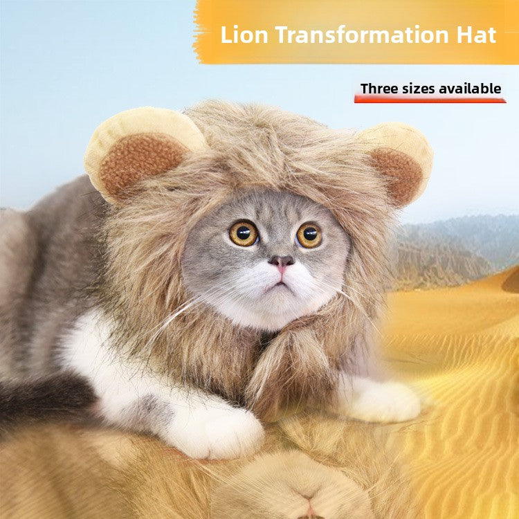 Crochet lion mane hat for dogs and cats, available in 4 styles, image 2