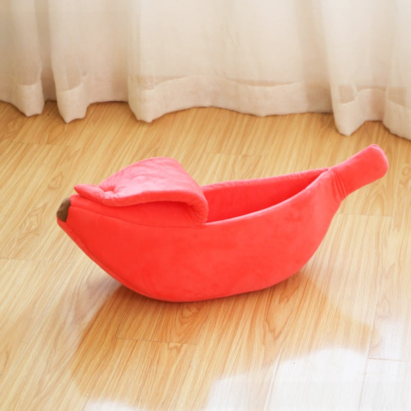 Banana shaped semi-enclosed pet bed for cats, photo 15 of 61