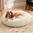Wavy round pet nest bed for cats and small dogs, detail photo 34