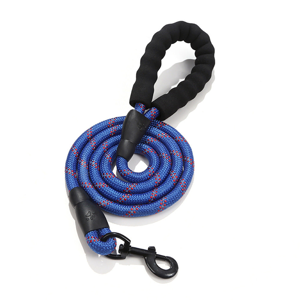 Reflective nylon 1.5m dog lead in dark blue
